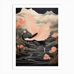 Greater Flamingo 1 Gold Detail Painting Art Print
