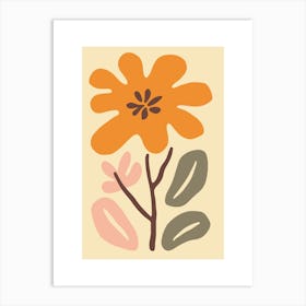 Botanical Orange Flower Art Print