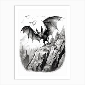 Big Free Tailed Bat Vintage Illustration 2 Art Print
