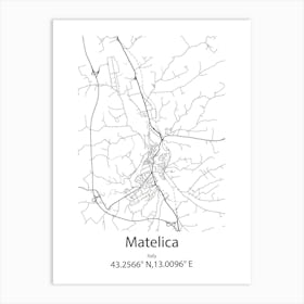 Matelica,Italy Minimalist Map Affiche