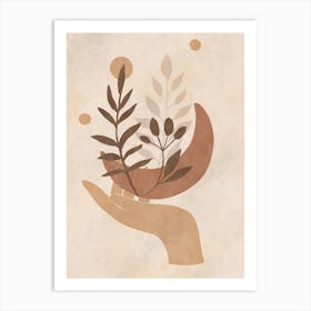 Hand Holding A Plant 2 Art Print