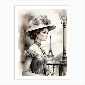 Victorian Lady In Paris art print Art Print