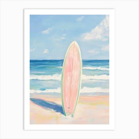 Pink Surfboard Art Print