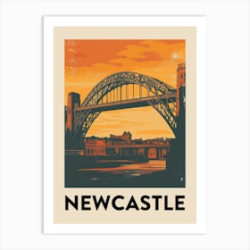 Newcastle Retro Vintage Travel Poster Art Print