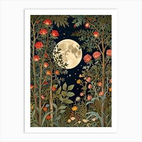 William Morris Moonlight In The Garden 4 Art Print