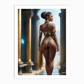 Beautiful And Sexy African American Princess 1 Art Print