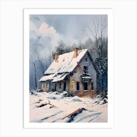 Old House In Winter Art Print