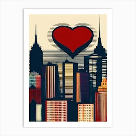 Valentine's In The City, Retro Pop Art, Vintage  Affiche