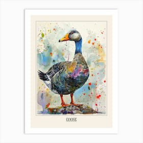 Goose Colourful Watercolour 3 Poster Art Print