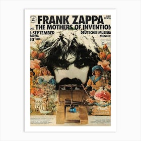 Frank Zappa Mothers Of Invention, Wembley 1973 Konzertplakat Art Print