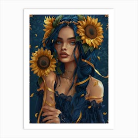 Sunflower Girl 16 Art Print