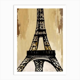 Eiffel Tower Symbol Abstract Painting Art Print