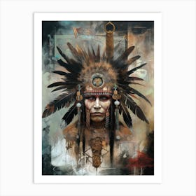 Tribal Enigma: Unmasking Mystical Realms in Indigenous Art Art Print