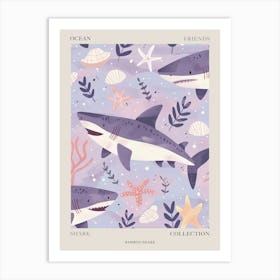 Purple Bamboo Shark Illustration 3 Poster Art Print