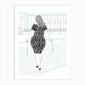 Body Positive Lady In Stripes   Art Print