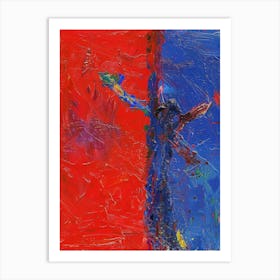 Abstract Painting, Red And Blue Art Print