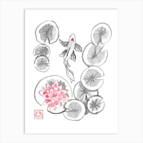 Nenuphars And Koi Art Print