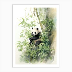 Panda Art Solving Puzzles Watercolour 3 Art Print