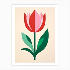 Cut Out Style Flower Art Tulip 4 Art Print