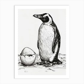 Emperor Penguin Hatching From An Egg 2 Art Print