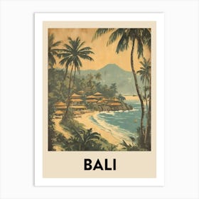 Bali Retro Travel Poster 1 Art Print