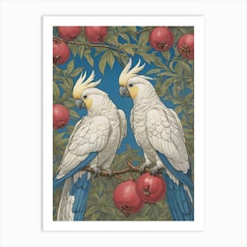 Cockatoo And Pomegranate Blue Walter Crane Art Print 1 1 Art Print