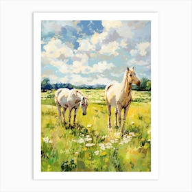 Horses Painting In Cotswolds, England 4 Art Print