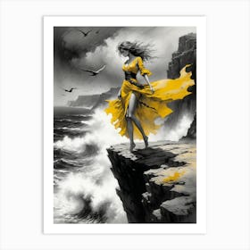 Girl In Yellow Dress Art Print