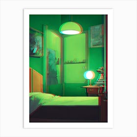Green Bedroom Art Print