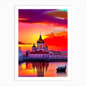 Cathedral Pop Art Abstract Sunset  Art Print