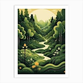 Forest Abstract Minimalist 2 Art Print