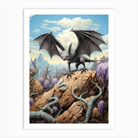 Mexican Free Tailed Bat Vintage Illustration 5 Art Print
