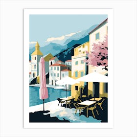 Kotor, Montenegro, Flat Pastels Tones Illustration 2 Art Print