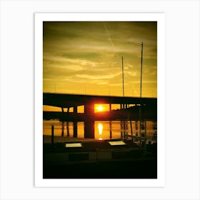 Houseboat Sunset On The River Medway Art Print