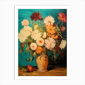 Flowers In A Vase Van Gogh Style Art Print