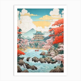 Ise Grand Shrine In Mie, Ukiyo E Drawing 2 Art Print