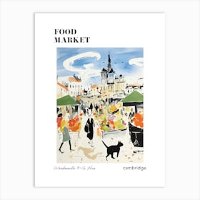 The Food Market In Cambridge 1 Illustration Poster Art Print