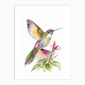 Buff Bellied Hummingbird Cute Neon 2 Art Print