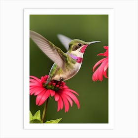 Male Ruby Throated Hummingbird -Reimagined Art Print