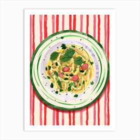 A Plate Of Antipasto, Top View Food Illustration 4 Art Print