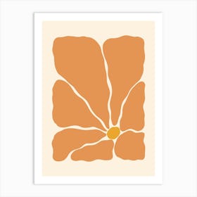 Abstract Flower 02 - Orange Art Print