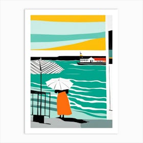 Woman On The Beach Art Print