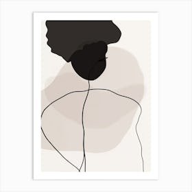 Woman Silhouette Line Art Abstract 8 Art Print