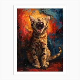 Fantastic Cat Screaming 9 Art Print