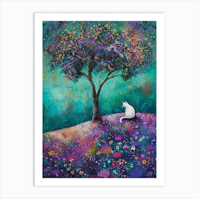 Cat Under The Tree Art Print