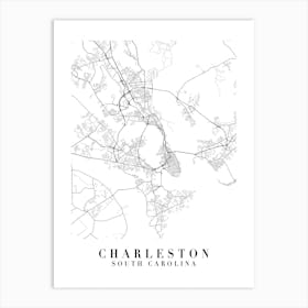 Charleston South Carolina Street Map Minimal Art Print
