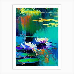 Water Lilies Waterscape Bright Abstract 1 Art Print