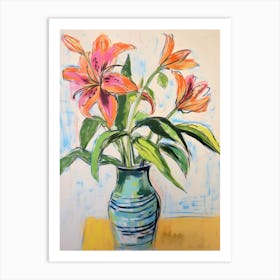 Flower Painting Fauvist Style Gloriosa Lily 3 Art Print