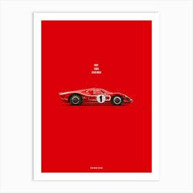 Cars in Colors, Ford Gt40 MK IV Art Print