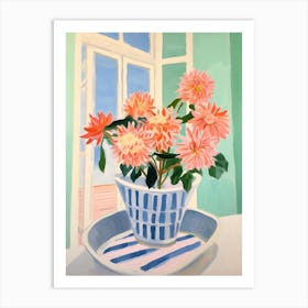 A Vase With Dahlia, Flower Bouquet 4 Art Print